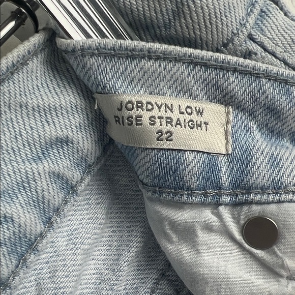 PacSun Jordan Low Rise Sky Blue Distressed Straight Leg Jeans Size 26 - Picture 3 of 4